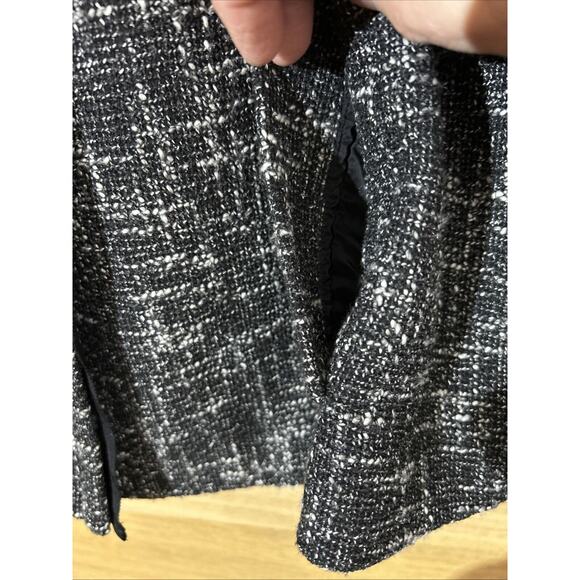Talbots Lined Tweed Jacket Women’s Sz 14 Black/white - one Button Closure Blazer - Picture 4 of 7
